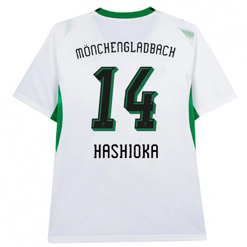 Danxen Enfant Maillot Daiki Hashioka #14 Blanc Noir Vert Tenues Domicile 2026/27 T-Shirt