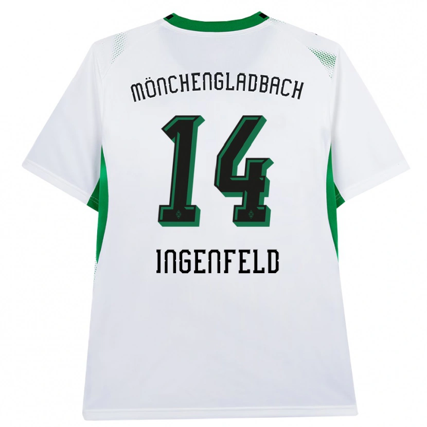 Danxen Enfant Maillot Paul Ingenfeld #14 Blanc Noir Vert Tenues Domicile 2026/27 T-Shirt