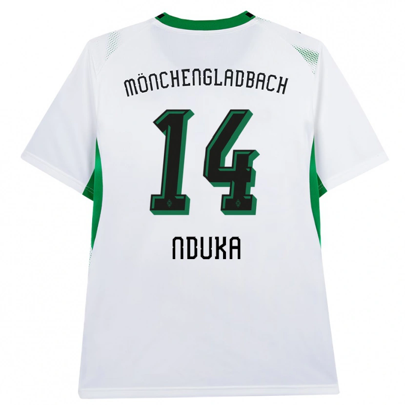 Danxen Enfant Maillot Michael Nduka #14 Blanc Noir Vert Tenues Domicile 2026/27 T-Shirt