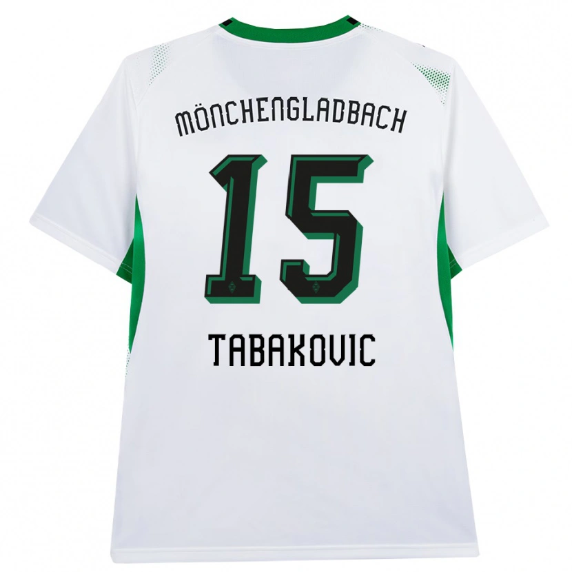 Danxen Enfant Maillot Haris Tabakovic #15 Blanc Noir Vert Tenues Domicile 2026/27 T-Shirt