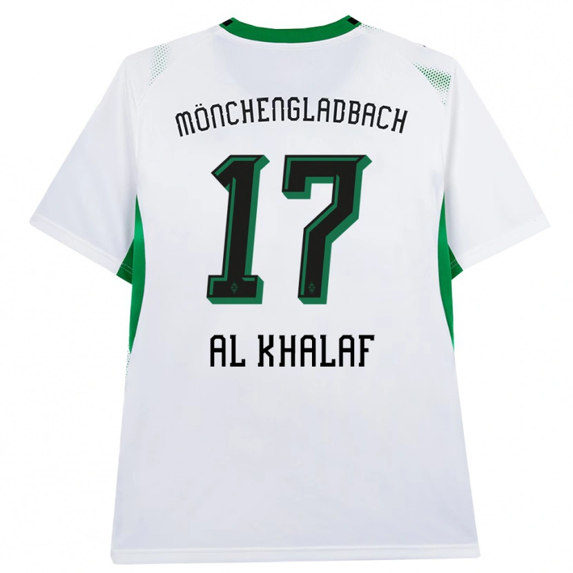 Danxen Enfant Maillot Abdul Al-Khalaf #17 Blanc Noir Vert Tenues Domicile 2026/27 T-Shirt