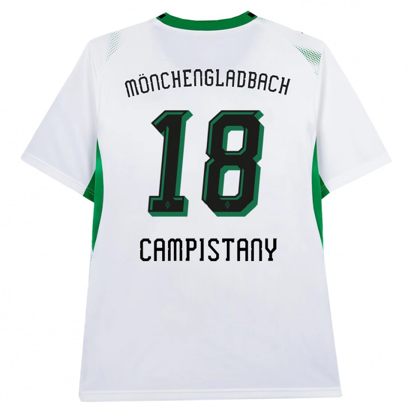 Danxen Enfant Maillot Erik Corominas Campistany #18 Blanc Noir Vert Tenues Domicile 2026/27 T-Shirt