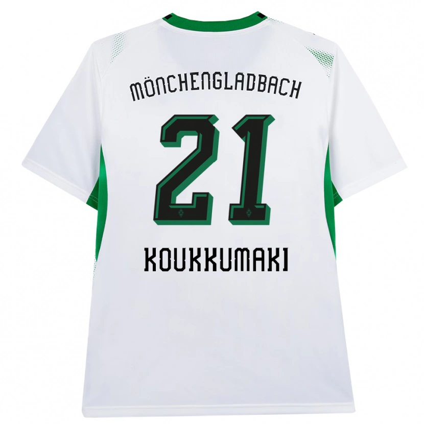 Danxen Enfant Maillot Taavi Koukkumäki #21 Blanc Noir Vert Tenues Domicile 2026/27 T-Shirt