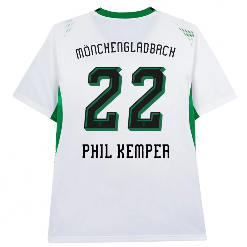 Danxen Enfant Maillot Phil Kemper #22 Blanc Noir Vert Tenues Domicile 2026/27 T-Shirt