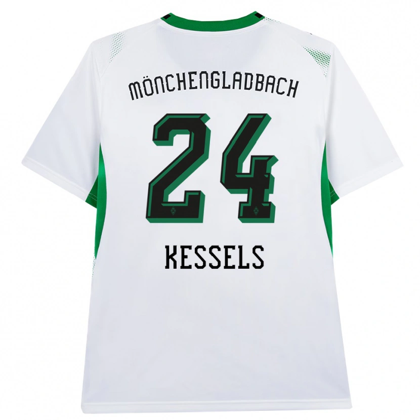 Danxen Enfant Maillot Imke Kessels #24 Blanc Noir Vert Tenues Domicile 2026/27 T-Shirt