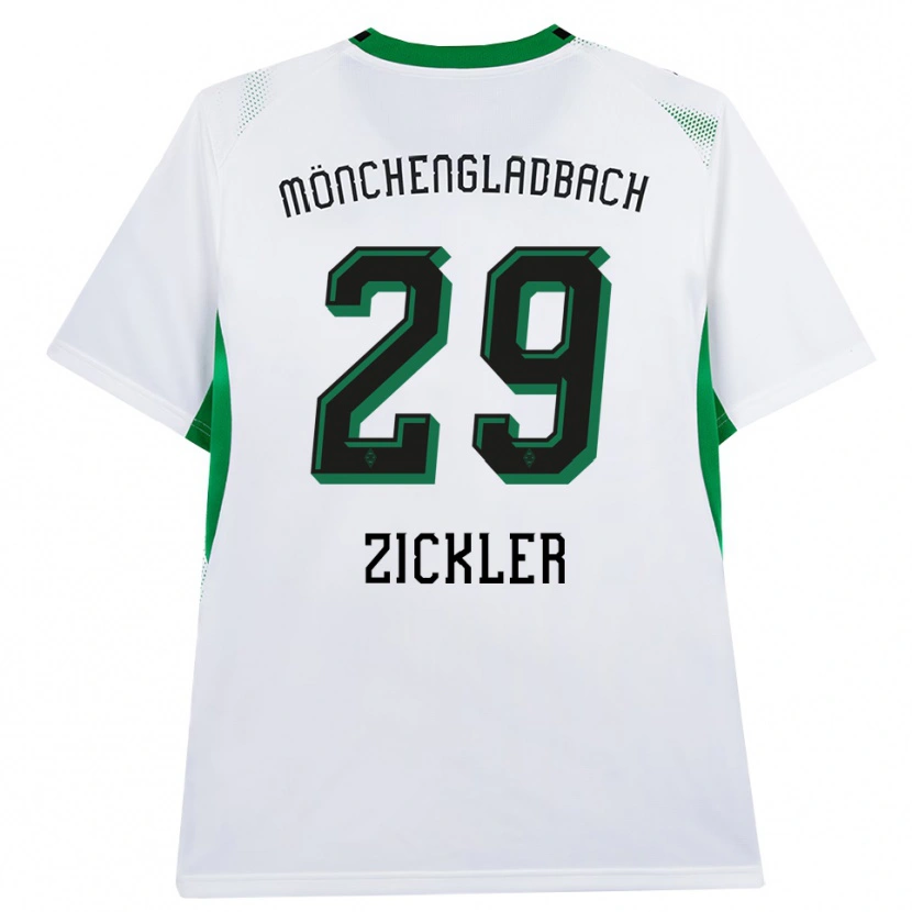 Danxen Enfant Maillot Jakob Zickler #29 Blanc Noir Vert Tenues Domicile 2026/27 T-Shirt