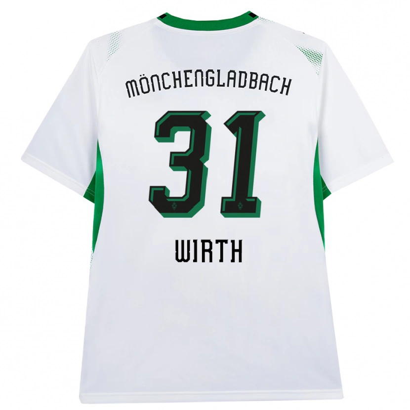 Danxen Enfant Maillot Linus Wirth #31 Blanc Noir Vert Tenues Domicile 2026/27 T-Shirt