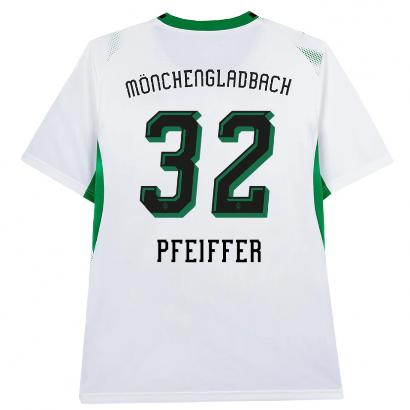 Danxen Enfant Maillot Tim Pfeiffer #32 Blanc Noir Vert Tenues Domicile 2026/27 T-Shirt