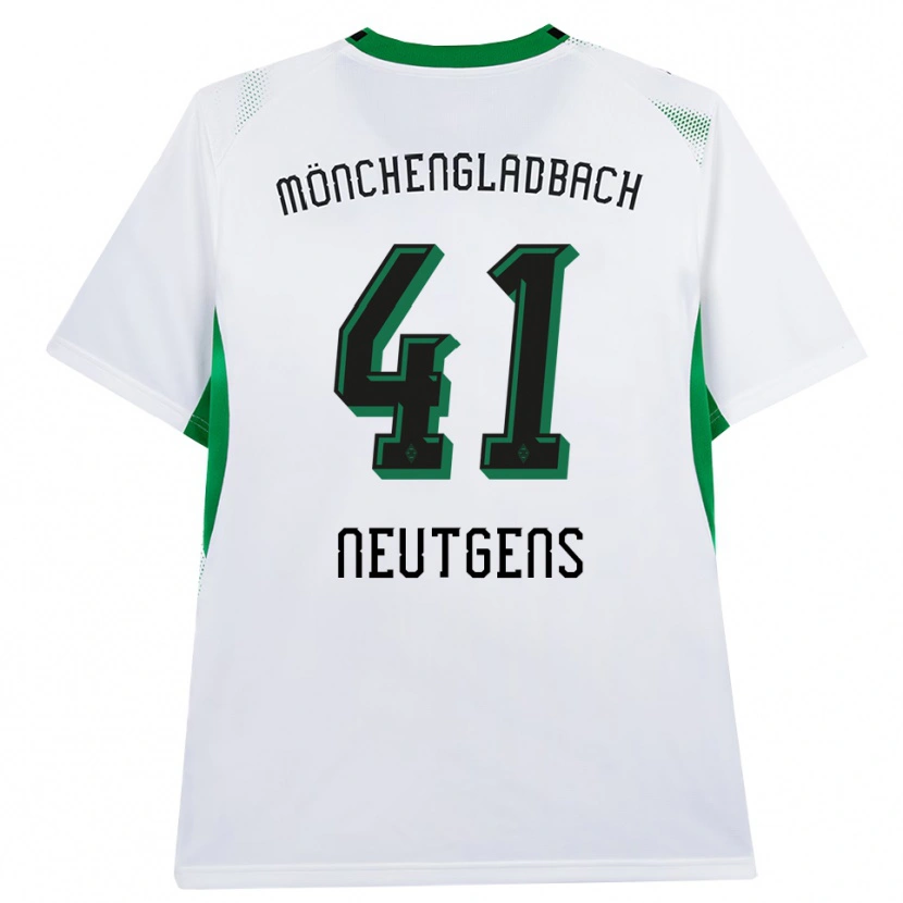 Danxen Enfant Maillot Maximilian Neutgens #41 Blanc Noir Vert Tenues Domicile 2026/27 T-Shirt