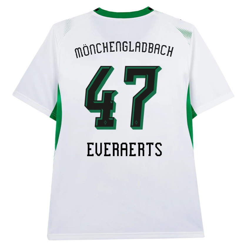 Danxen Enfant Maillot Kim Everaerts #47 Blanc Noir Vert Tenues Domicile 2026/27 T-Shirt