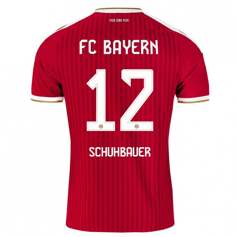 Danxen Enfant Maillot Maximilian Schuhbauer #12 Rouge Blanc Bleu Tenues Domicile 2026/27 T-Shirt
