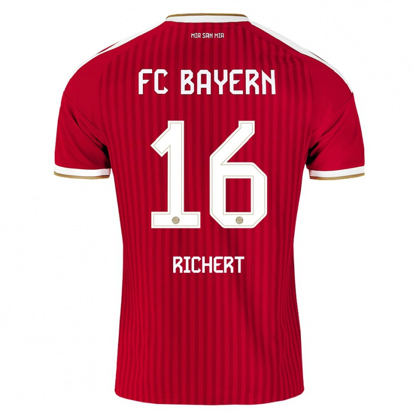 Danxen Enfant Maillot Leonhard Richert #16 Rouge Blanc Bleu Tenues Domicile 2026/27 T-Shirt