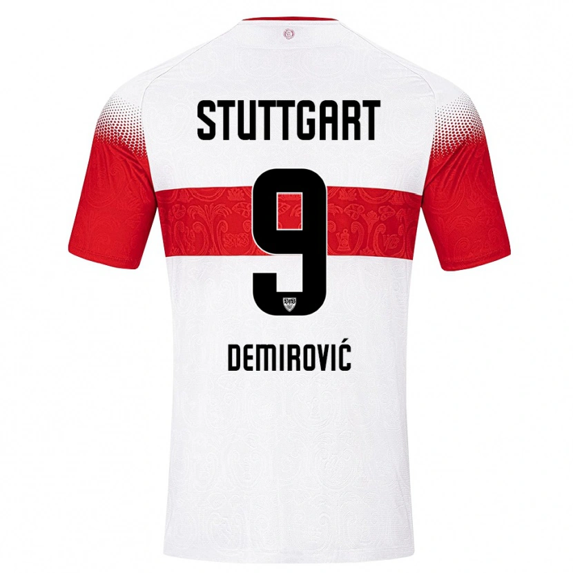 Danxen Enfant Maillot Ermedin Demirovic #9 Blanc Rouge Jaune Tenues Domicile 2026/27 T-Shirt
