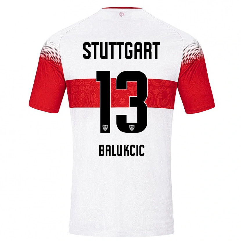 Danxen Enfant Maillot David Balukcic #13 Blanc Rouge Jaune Tenues Domicile 2026/27 T-Shirt