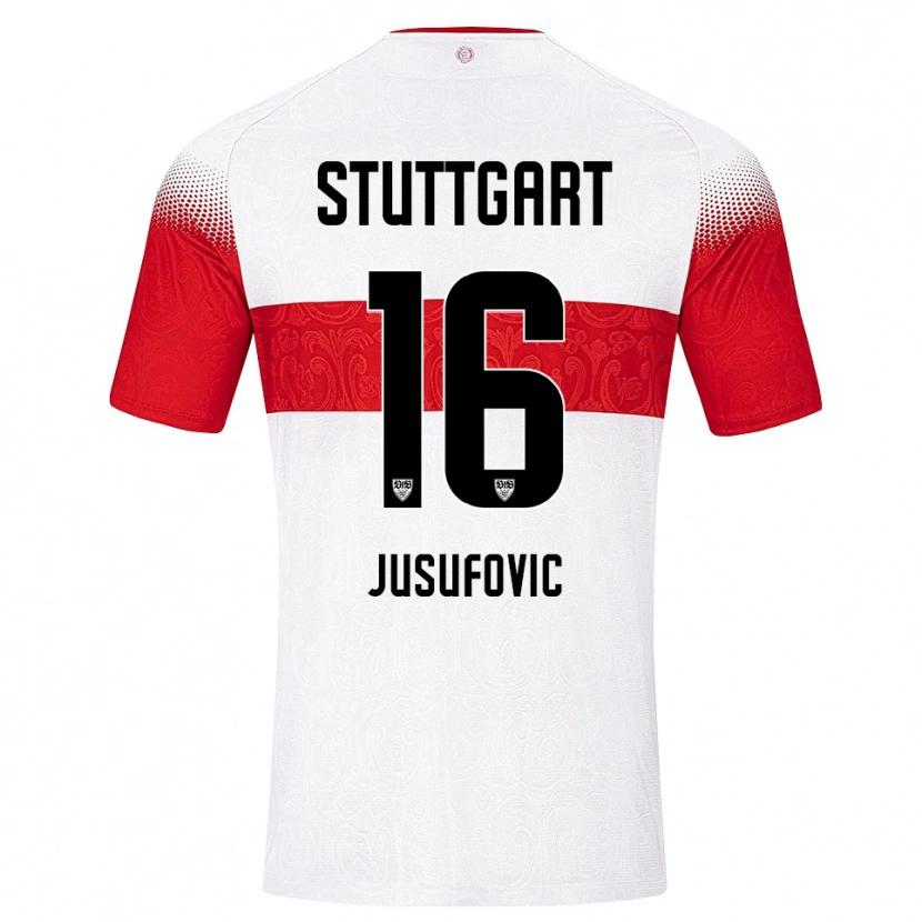 Danxen Enfant Maillot Farah Jusufović #16 Blanc Rouge Jaune Tenues Domicile 2026/27 T-Shirt