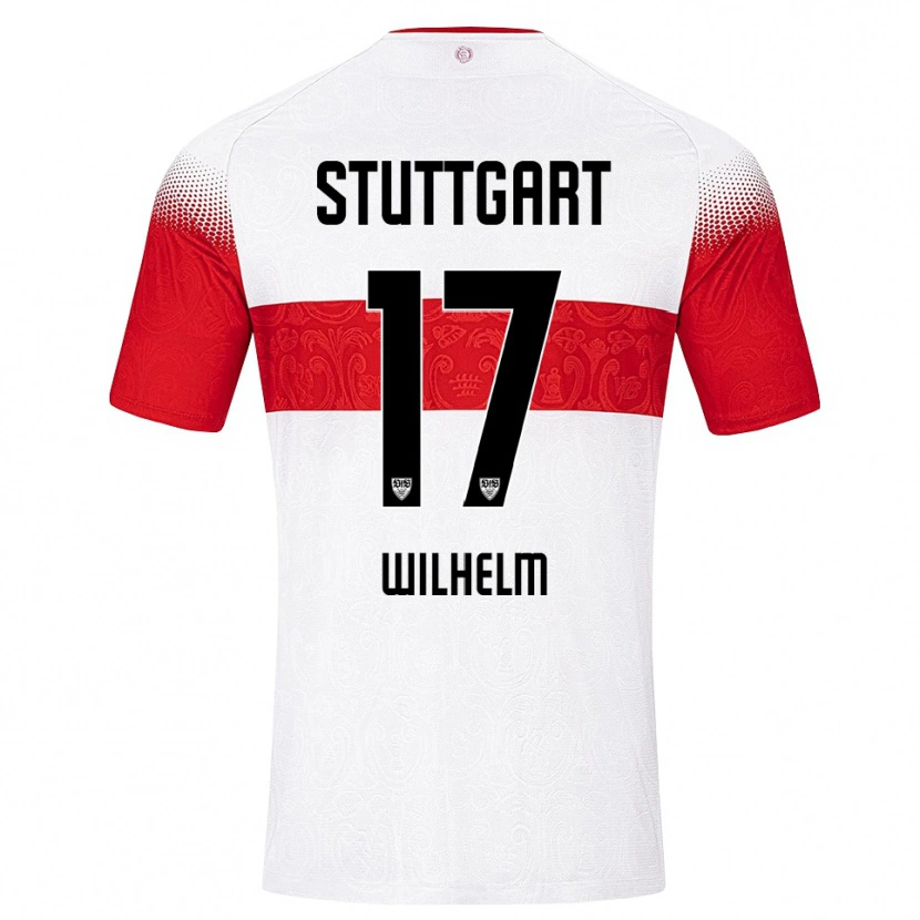 Danxen Enfant Maillot Julian Wilhelm #17 Blanc Rouge Jaune Tenues Domicile 2026/27 T-Shirt