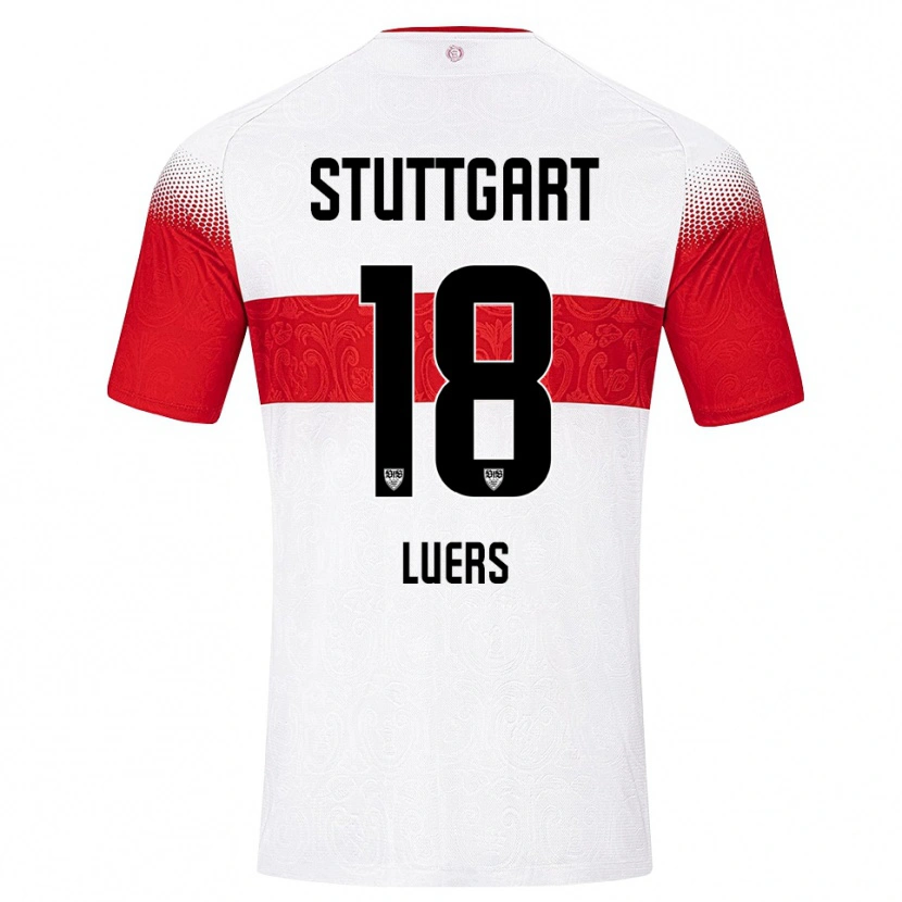 Danxen Enfant Maillot Julian Lüers #18 Blanc Rouge Jaune Tenues Domicile 2026/27 T-Shirt