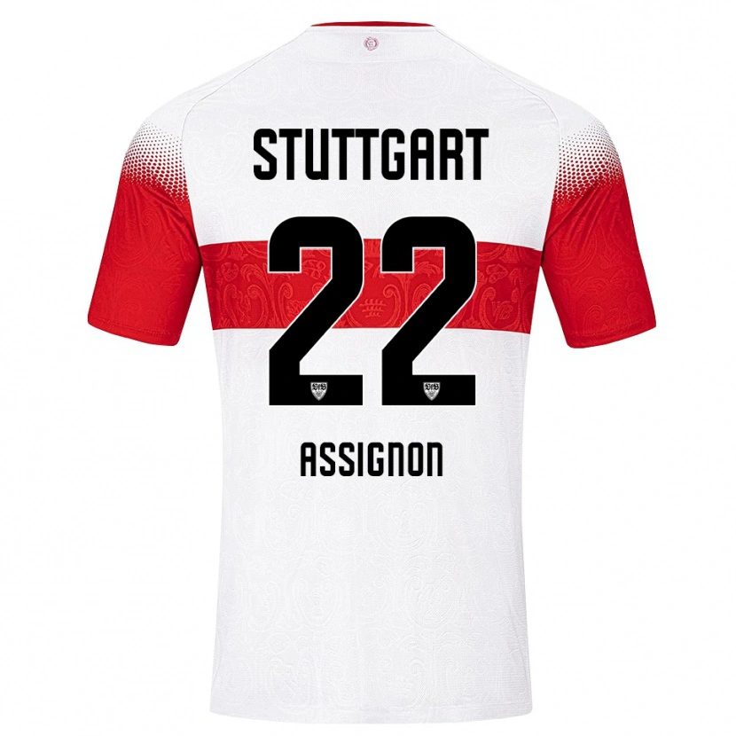 Danxen Enfant Maillot Lorenz Assignon #22 Blanc Rouge Jaune Tenues Domicile 2026/27 T-Shirt