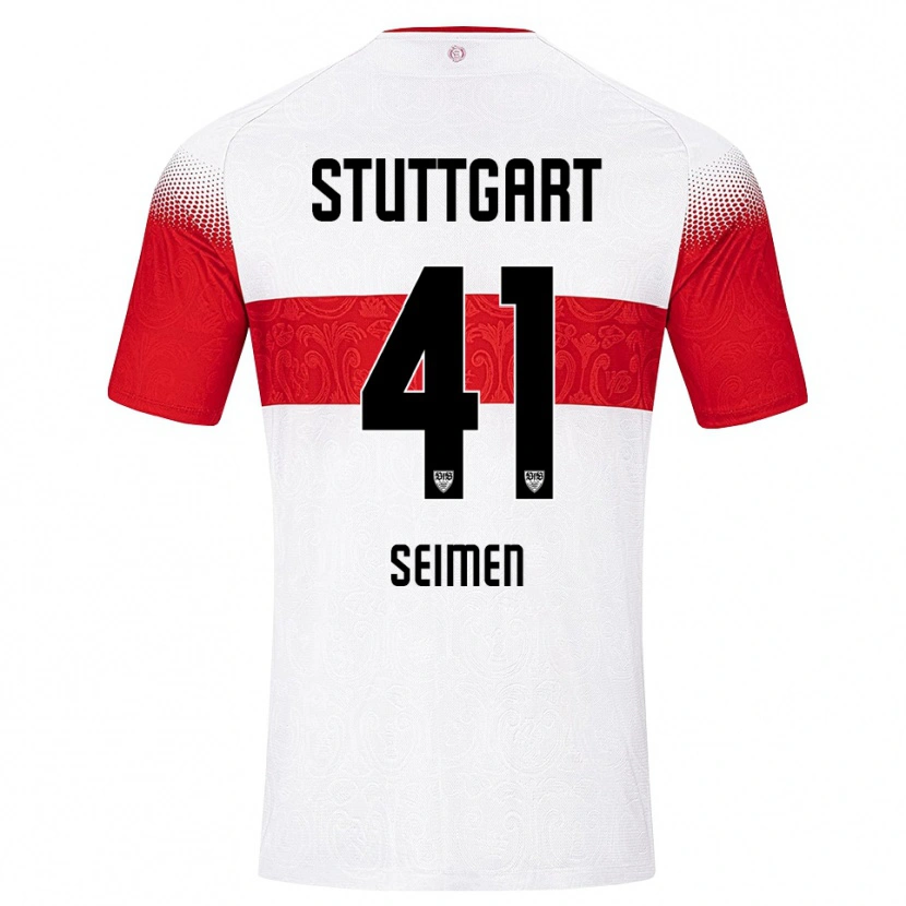 Danxen Enfant Maillot Dennis Seimen #41 Blanc Rouge Jaune Tenues Domicile 2026/27 T-Shirt