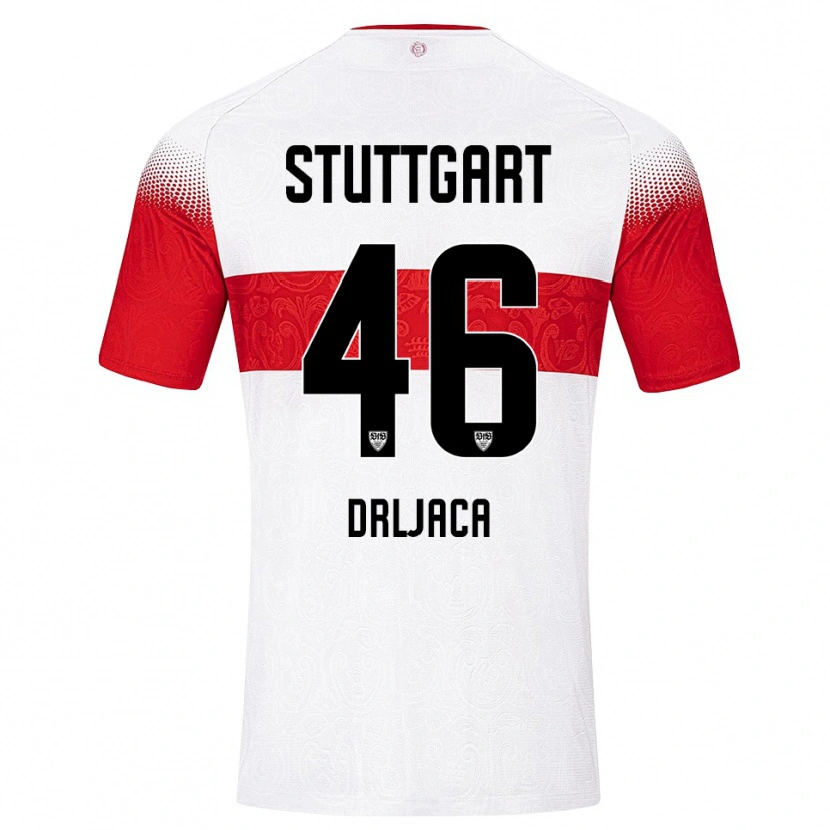 Danxen Enfant Maillot Stefan Drljaca #46 Blanc Rouge Jaune Tenues Domicile 2026/27 T-Shirt