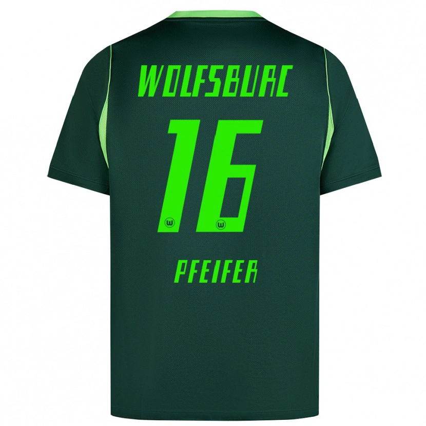 Danxen Enfant Maillot Leo Pfeifer #16 Vert Foncé Blanc Tenues Domicile 2026/27 T-Shirt