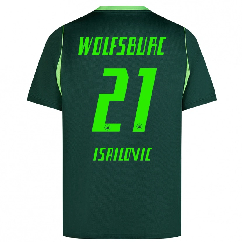 Danxen Enfant Maillot Nikola Isailovic #21 Vert Foncé Blanc Tenues Domicile 2026/27 T-Shirt