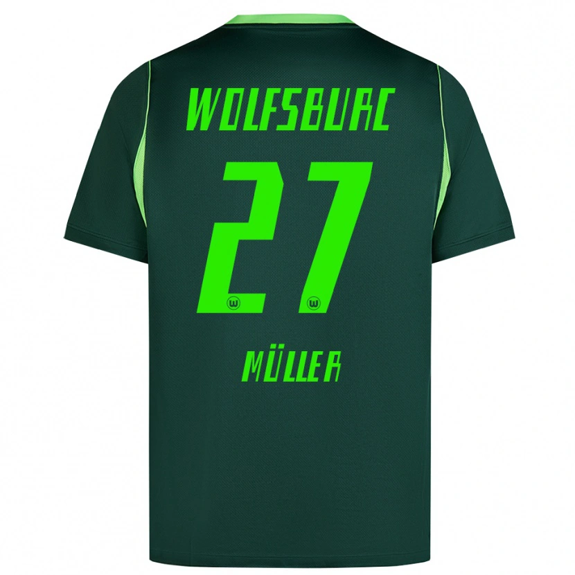 Danxen Enfant Maillot Fabio Müller #27 Vert Foncé Blanc Tenues Domicile 2026/27 T-Shirt