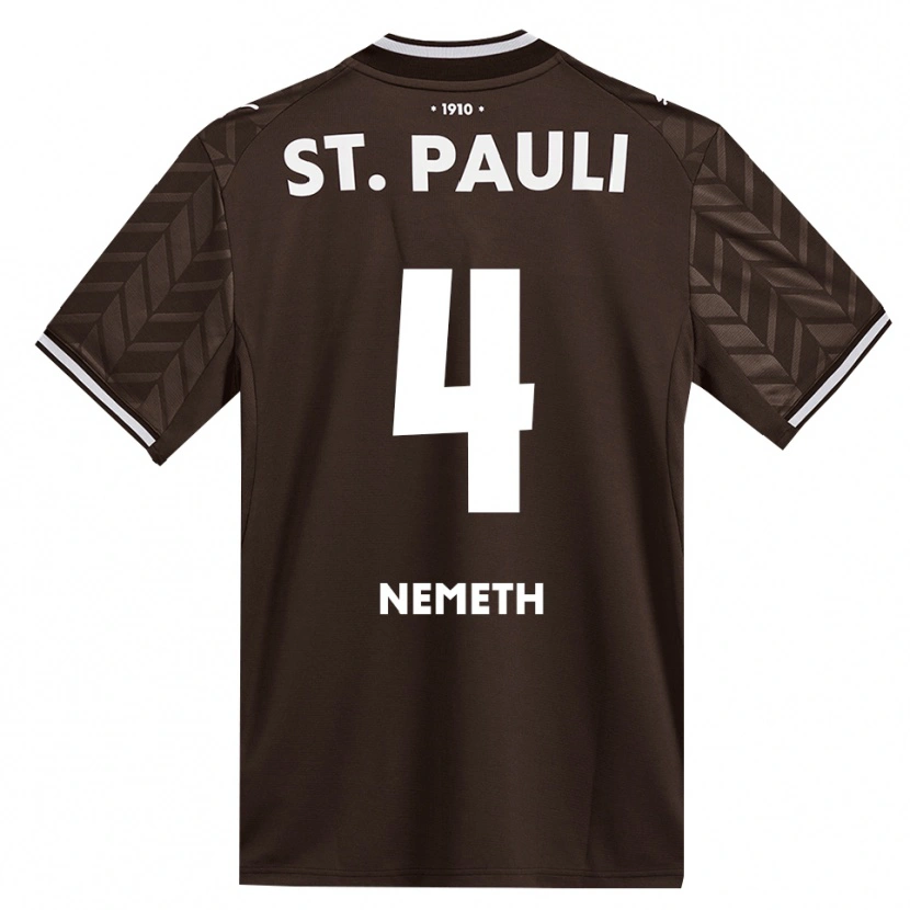 Danxen Enfant Maillot David Nemeth #4 Café Blanc Tenues Domicile 2026/27 T-Shirt