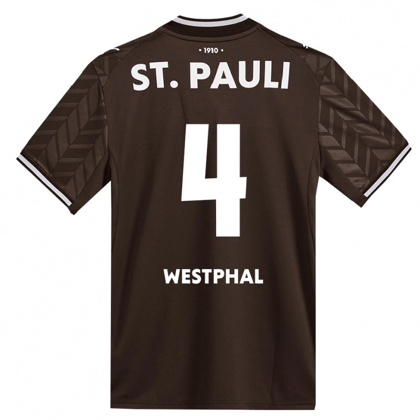 Danxen Enfant Maillot Jannik Westphal #4 Café Blanc Tenues Domicile 2026/27 T-Shirt
