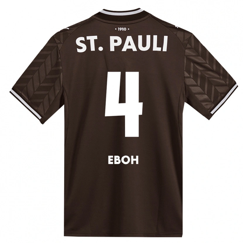 Danxen Enfant Maillot Emmanuel Eboh #4 Café Blanc Tenues Domicile 2026/27 T-Shirt