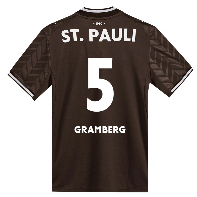 Danxen Enfant Maillot Jamel Gramberg #5 Café Blanc Tenues Domicile 2026/27 T-Shirt