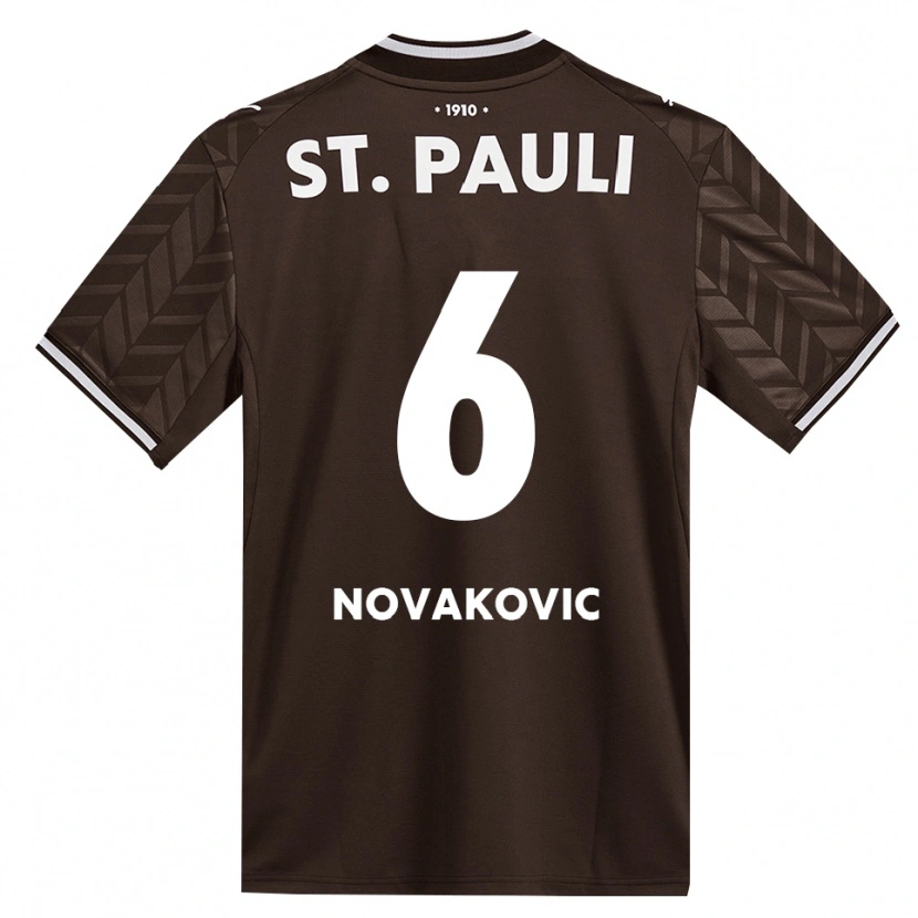 Danxen Enfant Maillot Milivoje Novakovic #6 Café Blanc Tenues Domicile 2026/27 T-Shirt