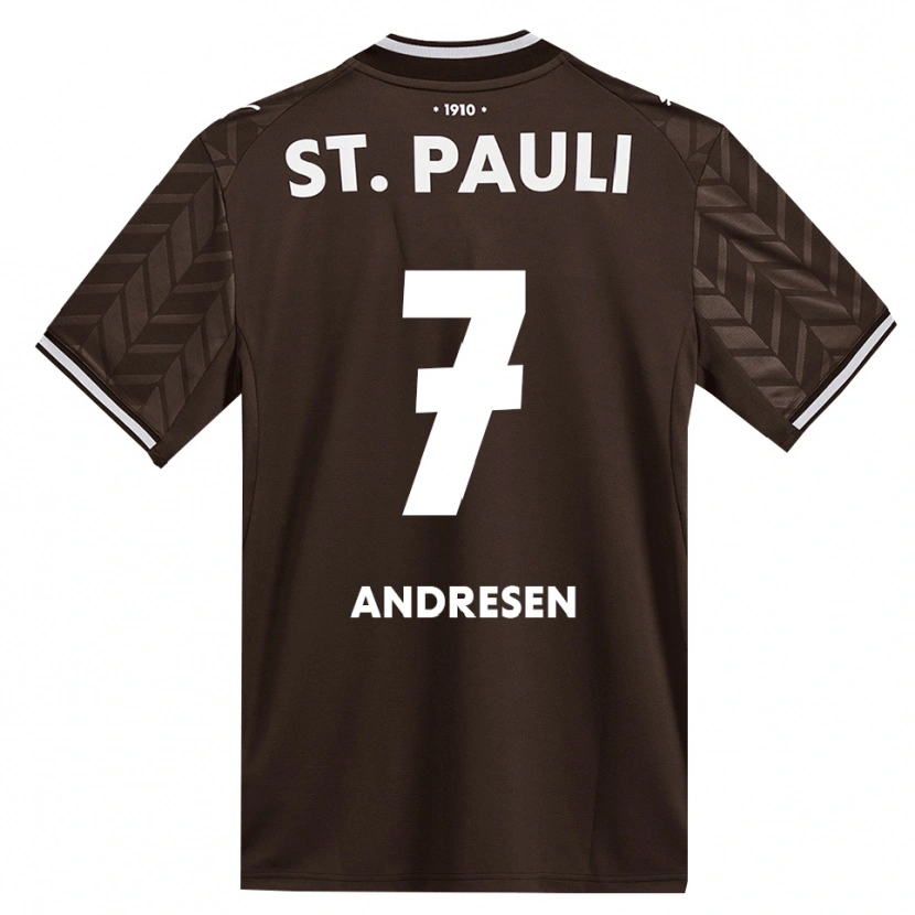 Danxen Enfant Maillot Jan Andresen #7 Café Blanc Tenues Domicile 2026/27 T-Shirt