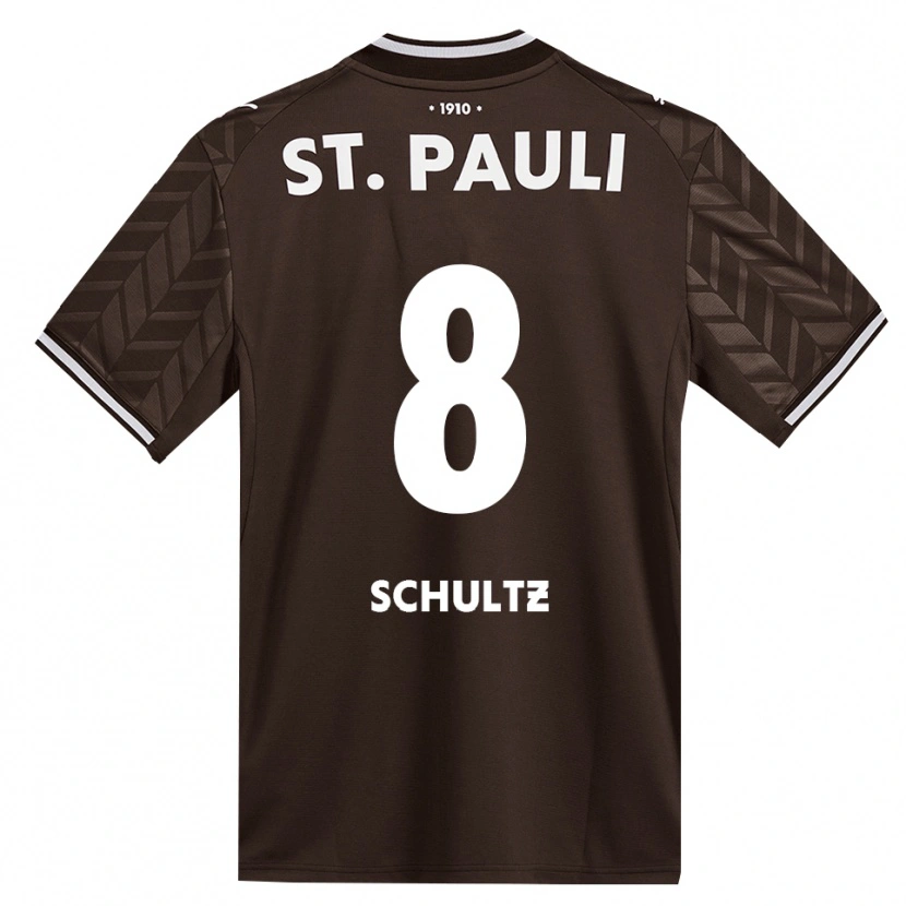 Danxen Enfant Maillot Paul Schultz #8 Café Blanc Tenues Domicile 2026/27 T-Shirt
