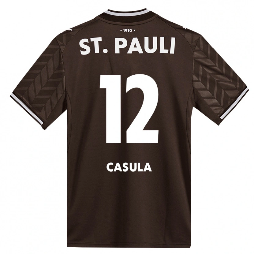 Danxen Enfant Maillot David Casula #12 Café Blanc Tenues Domicile 2026/27 T-Shirt