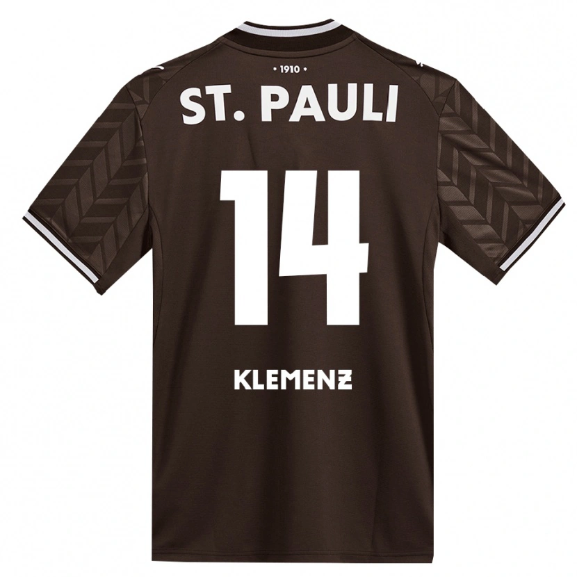 Danxen Enfant Maillot Julian Klemenz #14 Café Blanc Tenues Domicile 2026/27 T-Shirt