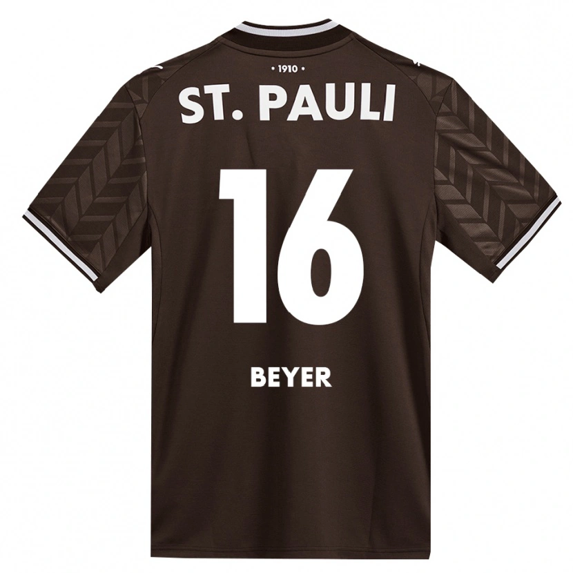 Danxen Enfant Maillot Lasse Beyer #16 Café Blanc Tenues Domicile 2026/27 T-Shirt