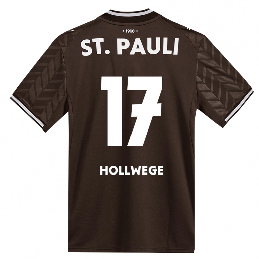 Danxen Enfant Maillot Jonah Hollwege #17 Café Blanc Tenues Domicile 2026/27 T-Shirt