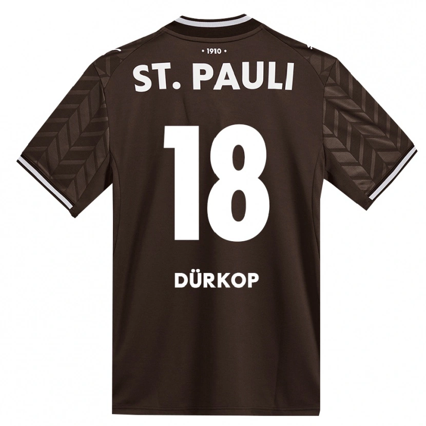 Danxen Enfant Maillot Paul Dürkop #18 Café Blanc Tenues Domicile 2026/27 T-Shirt