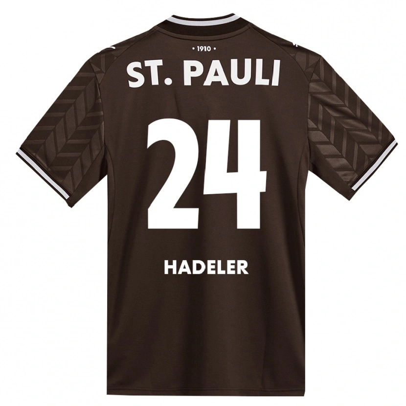 Danxen Enfant Maillot Jonathan Hadeler #24 Café Blanc Tenues Domicile 2026/27 T-Shirt