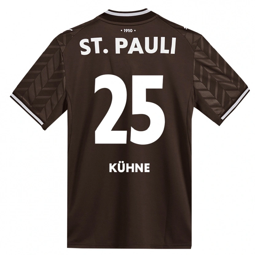 Danxen Enfant Maillot Florian Kühne #25 Café Blanc Tenues Domicile 2026/27 T-Shirt