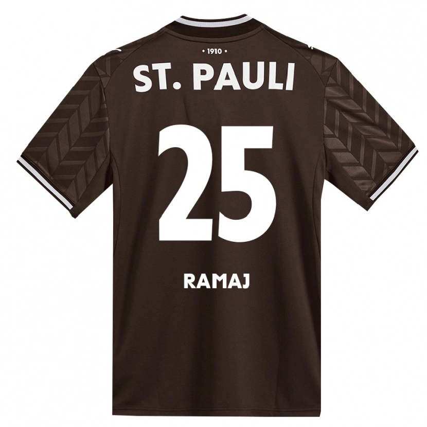 Danxen Enfant Maillot Leotrim Ramaj #25 Café Blanc Tenues Domicile 2026/27 T-Shirt