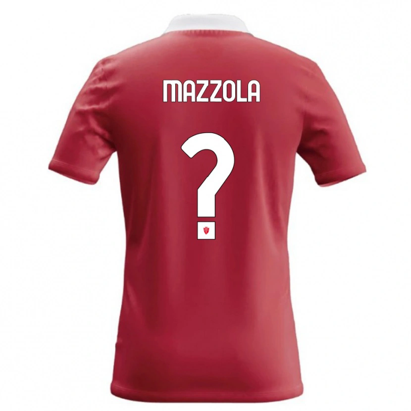Danxen Enfant Maillot Emanuele Mazzola #0 Rouge Blanc Tenues Domicile 2026/27 T-Shirt