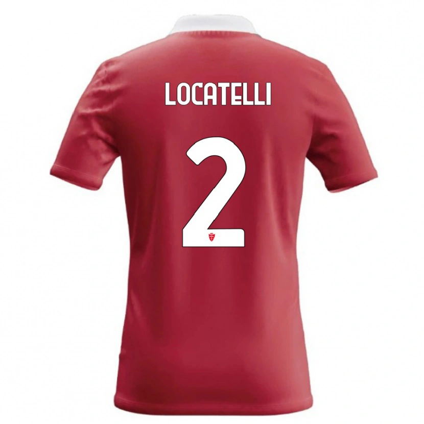 Danxen Enfant Maillot Gabriel Locatelli #2 Rouge Blanc Tenues Domicile 2026/27 T-Shirt