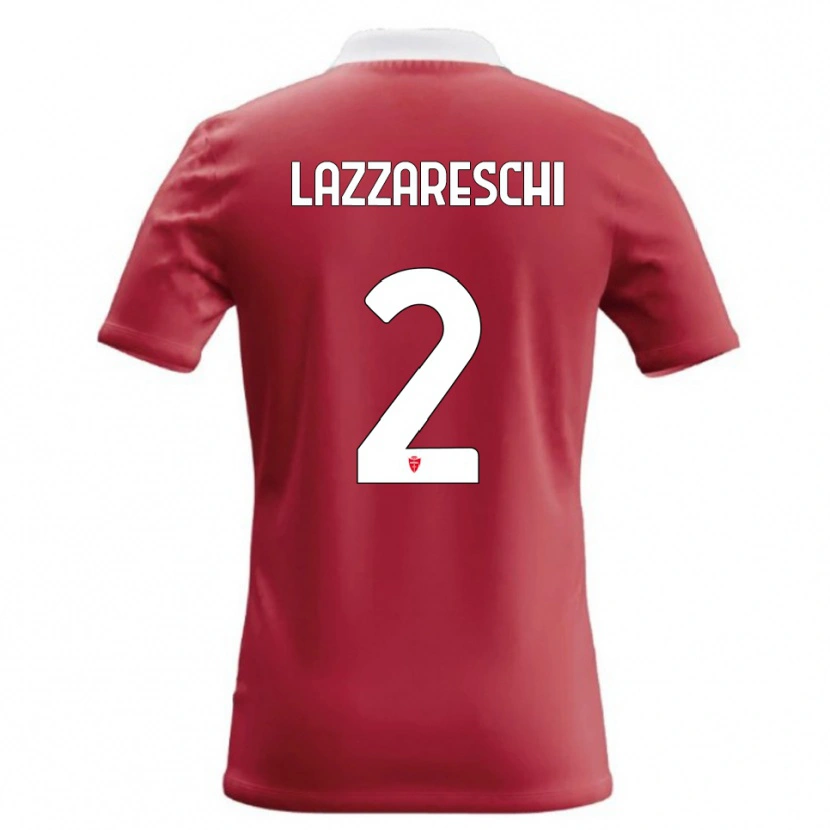 Danxen Enfant Maillot Andrea Lazzareschi #2 Rouge Blanc Tenues Domicile 2026/27 T-Shirt