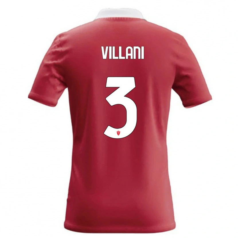 Danxen Enfant Maillot Matteo Villani #3 Rouge Blanc Tenues Domicile 2026/27 T-Shirt