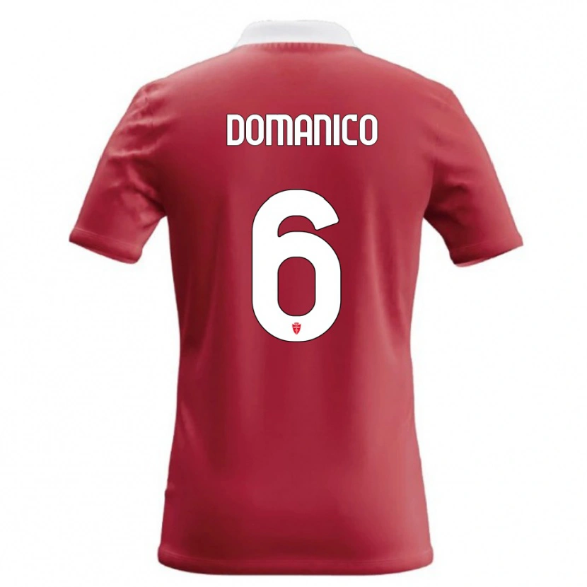 Danxen Enfant Maillot Saverio Domanico #6 Rouge Blanc Tenues Domicile 2026/27 T-Shirt