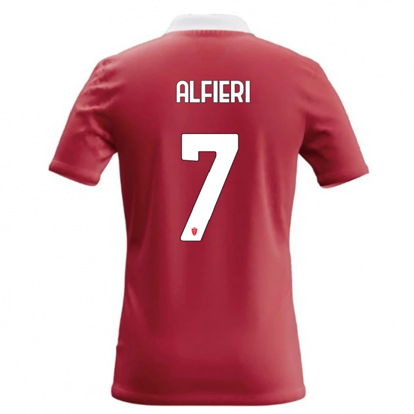 Danxen Enfant Maillot Orazio Alfieri #7 Rouge Blanc Tenues Domicile 2026/27 T-Shirt
