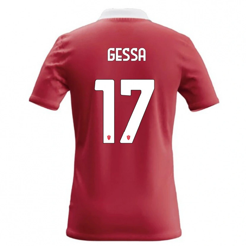 Danxen Enfant Maillot Francesco Gessa #17 Rouge Blanc Tenues Domicile 2026/27 T-Shirt
