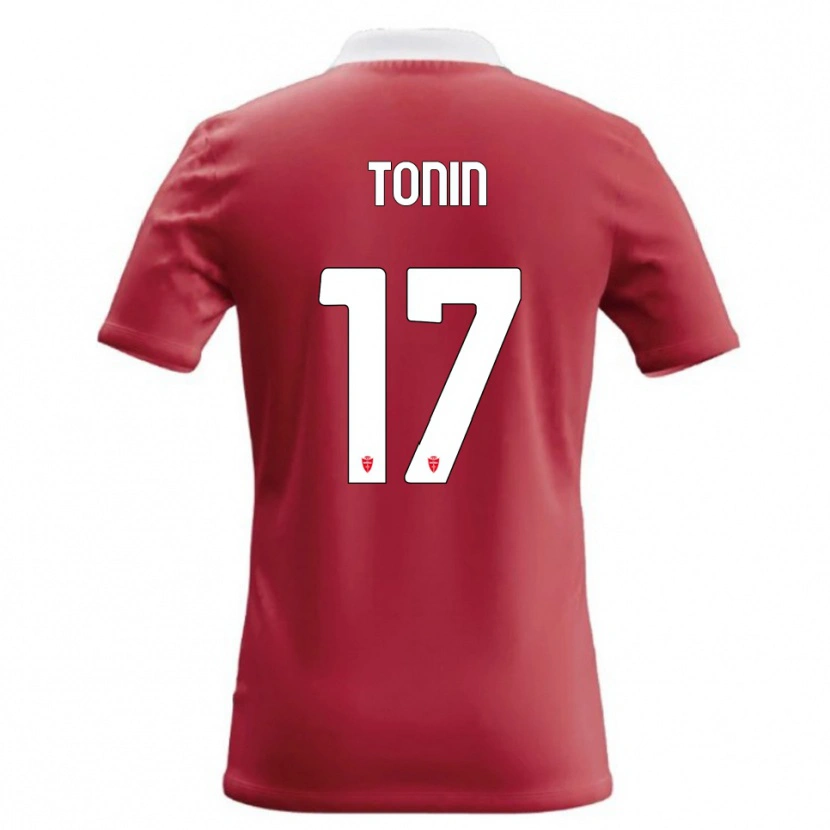 Danxen Enfant Maillot Andrea Tonin #17 Rouge Blanc Tenues Domicile 2026/27 T-Shirt
